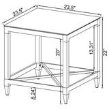 Lindley 3-piece square coffee and end table set in chrome finish