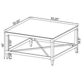Lindley 3-piece square coffee and end table set in chrome finish