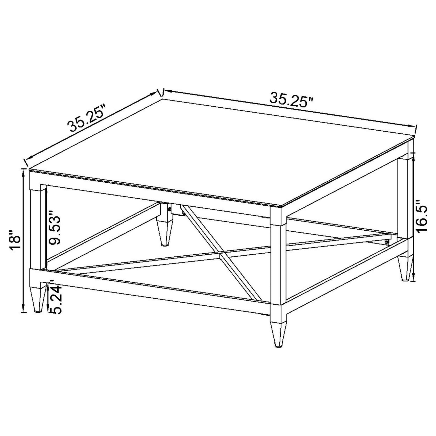 Lindley 3-piece square coffee and end table set in chrome finish