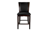 Side angle of Daisy Espresso dining chair with faux leather seat