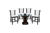 Full front view of dining set with 6 chairs