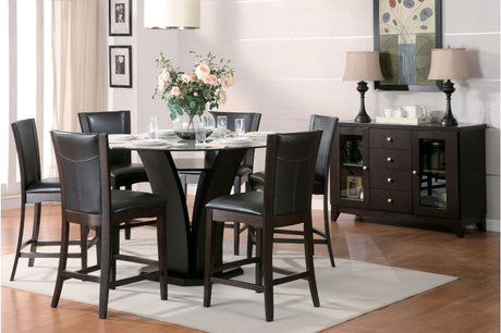 Daisy Round Dark Cherry Counter Height Dining Set main view showing table and chairs