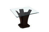 Daisy counter height dining table with square glass top front view