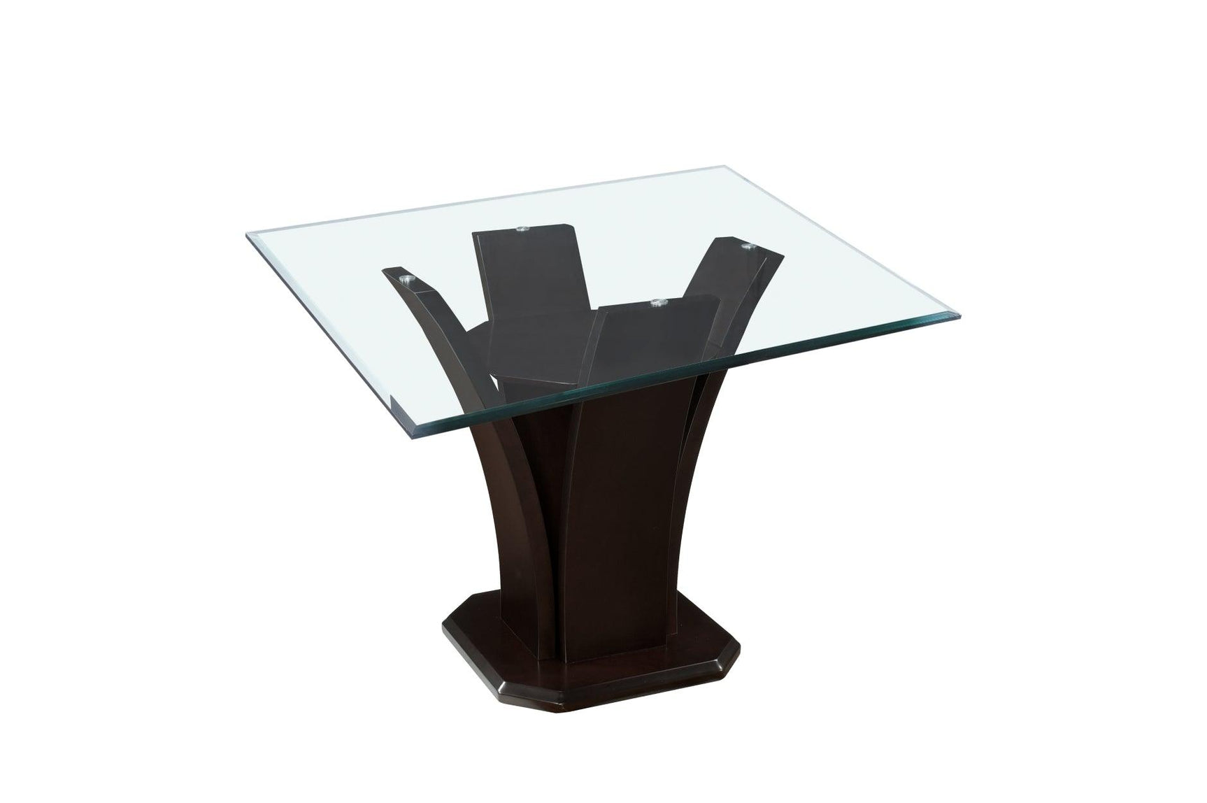 Daisy counter height dining table with square glass top front view