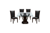 Close detail of chair upholstery on Daisy Dark Cherry Dining Room Set