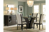 Room view showing Daisy Round Dark Cherry Dining Room Set in traditional setting