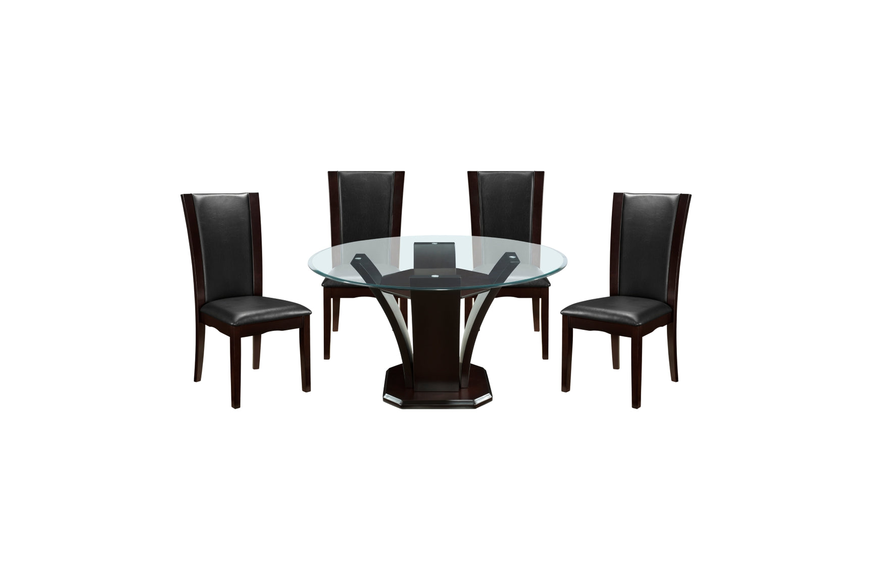 Group image of Daisy Round Dark Cherry Dining Set with 4 chairs