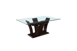 Alternate angle of Daisy Espresso counter height glass top dining table