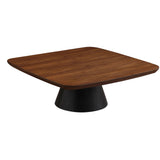 Eason coffee table side view walnut top black metal frame