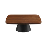 Eason end table walnut finish with black metal base