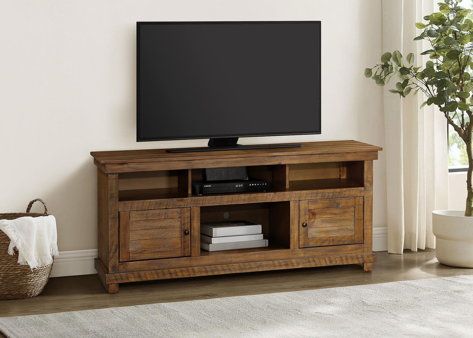 Payne 60-inch TV Stand Media Console Distressed Brown 710042