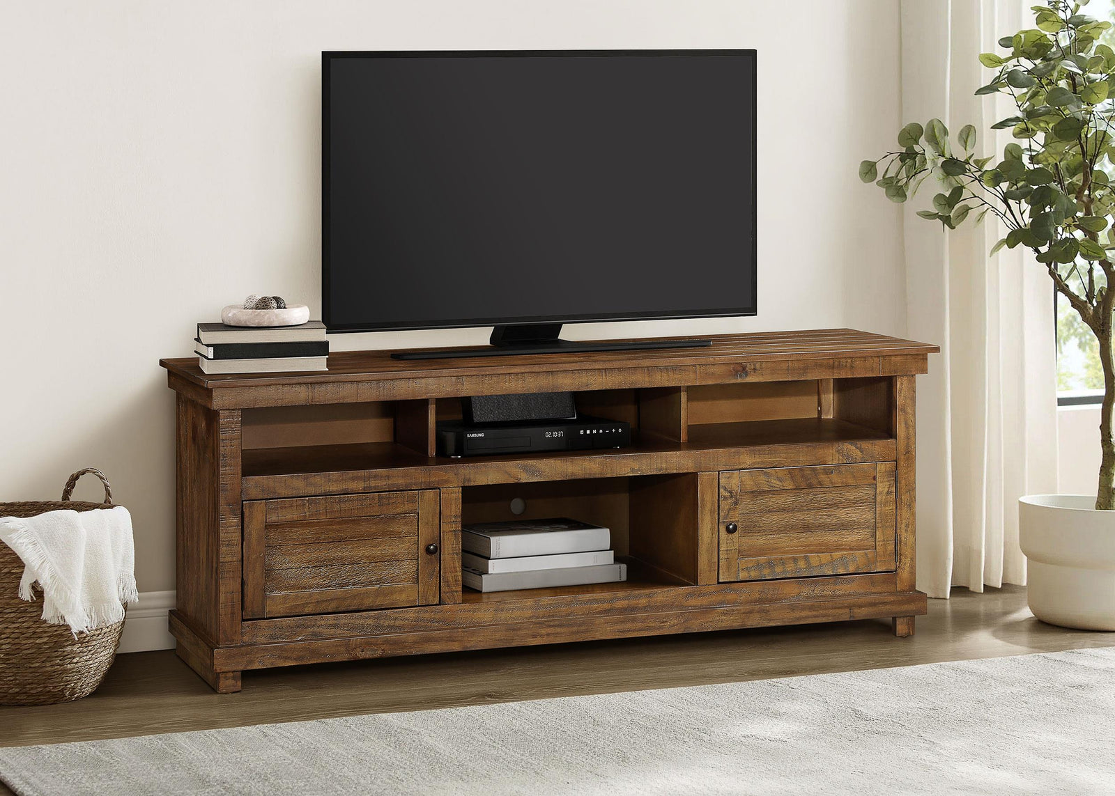 Payne 70-inch TV Stand Media Console Distressed Brown 710043