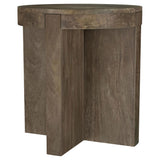 Round coffee table top with intersecting slab legs
