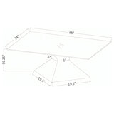 Jenny coffee table showing rectangular glass top and base