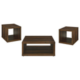 Frisco coffee table close-up showing storage shelf