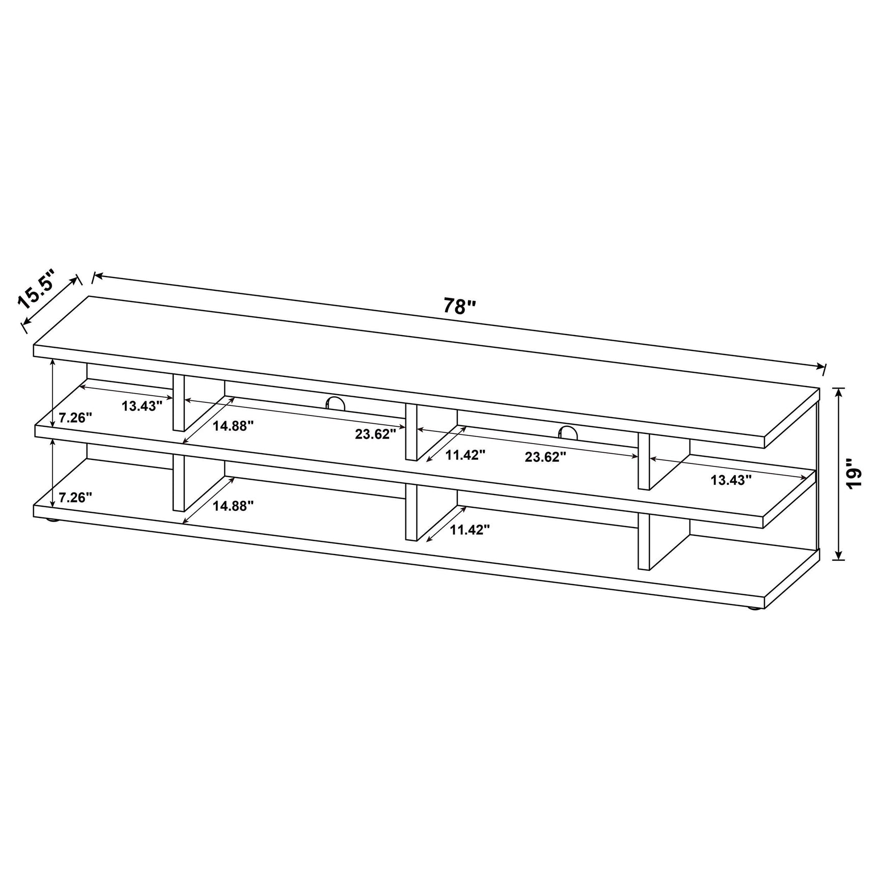 Cartmill TV stand assembly parts detail
