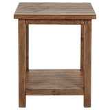 Coffee table corner with wood grain detail