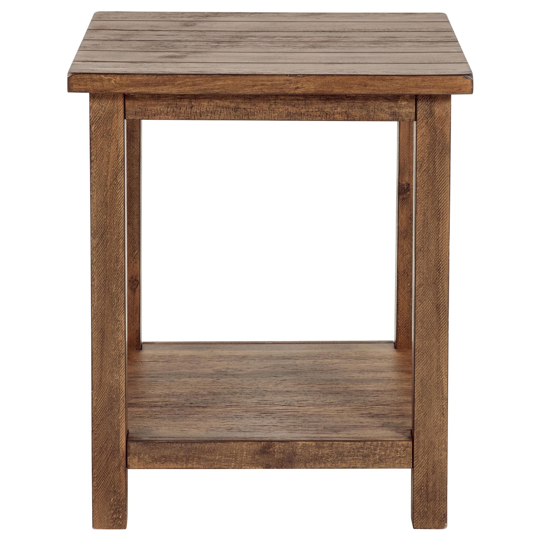 Coffee table corner with wood grain detail
