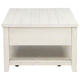 Casters under Payne coffee table for mobile use