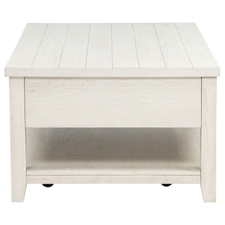 Casters under Payne coffee table for mobile use