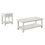 Payne coffee table top view showing white finish