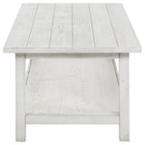 Rustic farmhouse white Payne coffee table leg detail