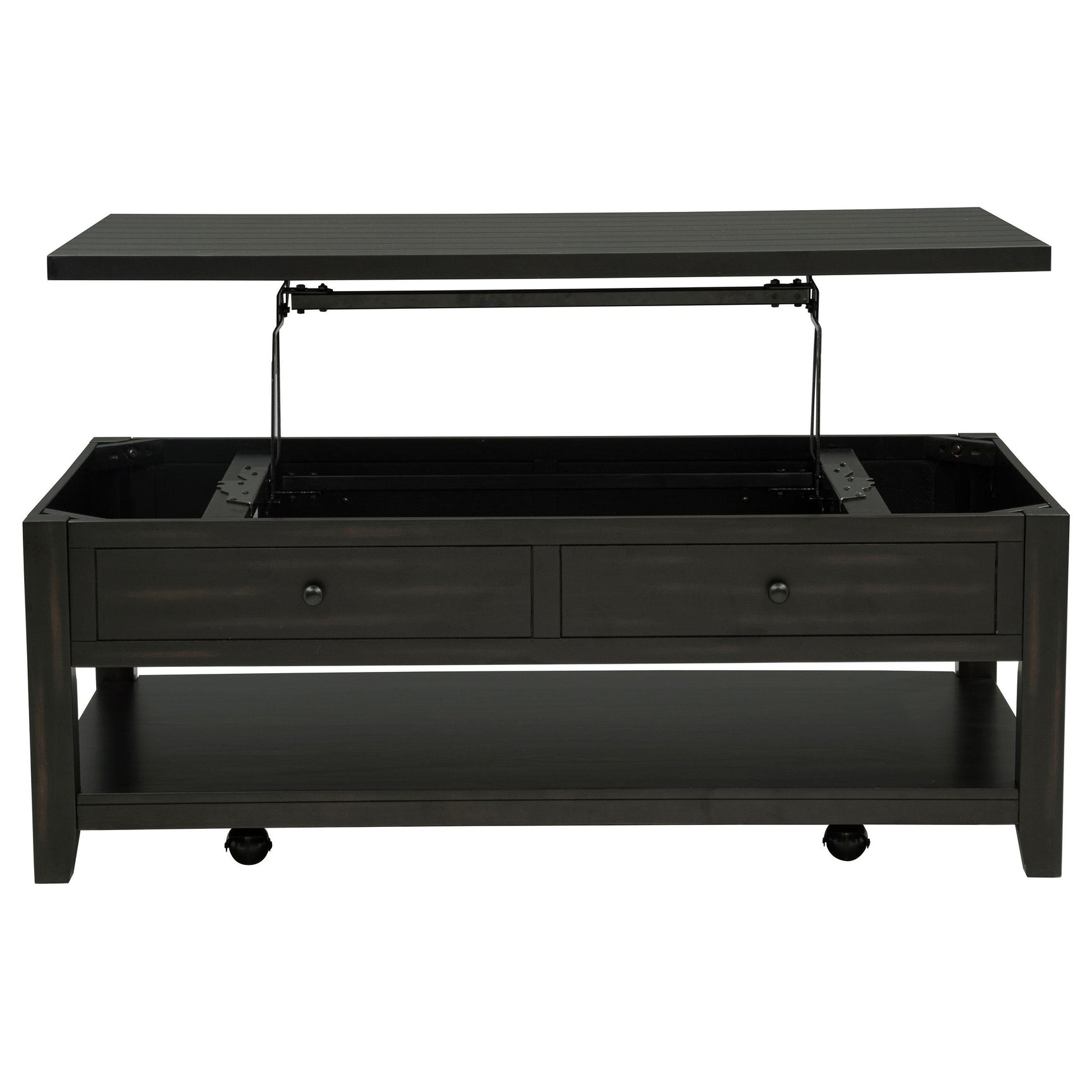 Payne 48-inch Mobile Lift Top Coffee Table in Distressed Java finish