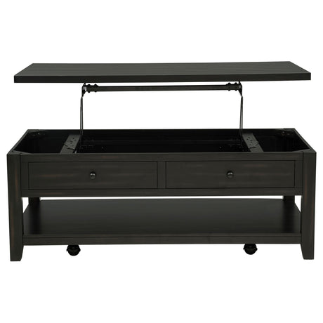 Payne 48-inch Mobile Lift Top Coffee Table in Distressed Java finish