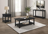 Payne end table with drawer and open shelf in java finish, side angle