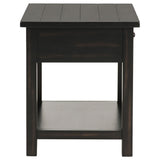 Close-up of wood grain and finish on coffee table