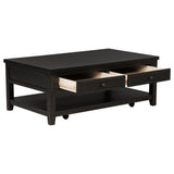 Back view of coffee table and end table