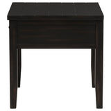 Rustic distressed java finish on table leg