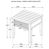 Storage drawers on both tables