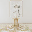 Touhy Round Solid Mango Wood End Table, side angle