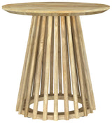 Close-up of Touhy table natural mango wood grain