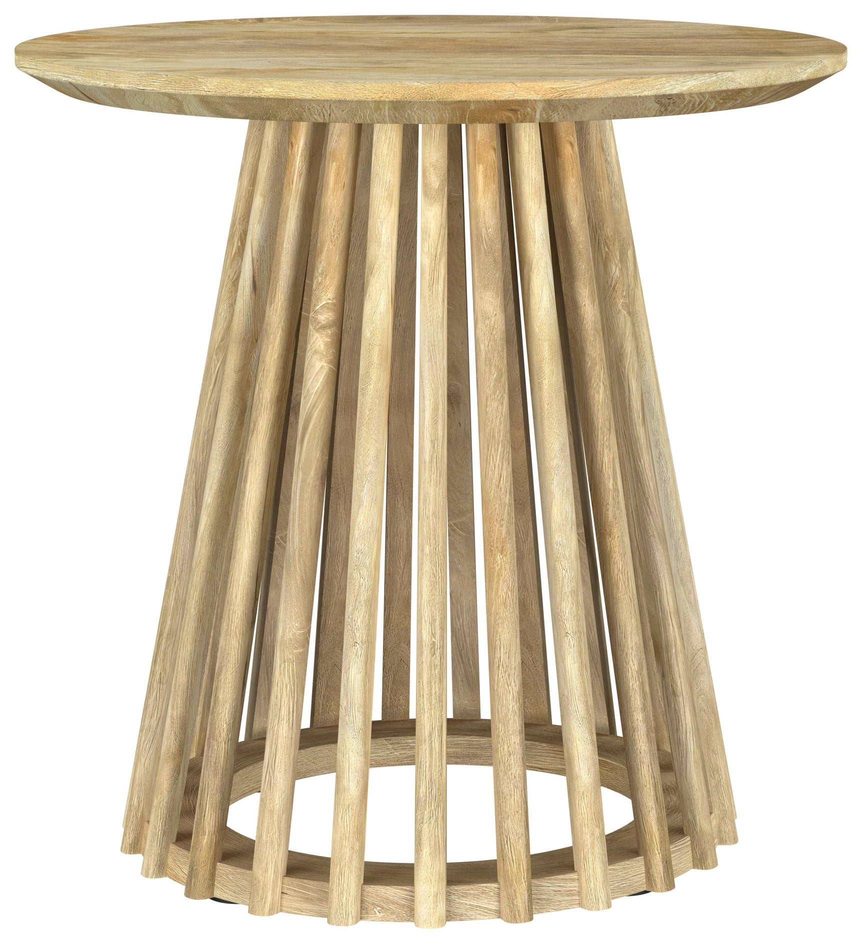 Close-up of Touhy table natural mango wood grain