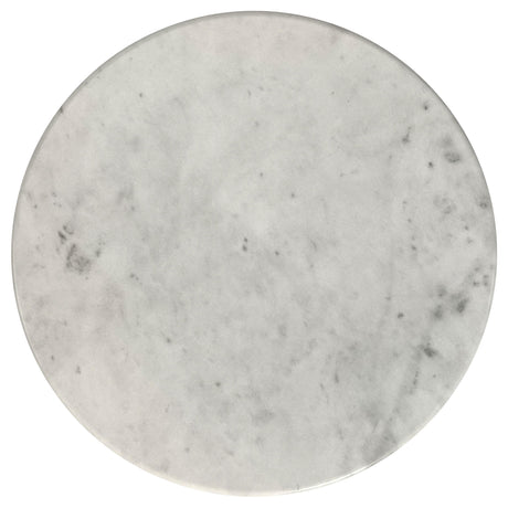 Hermas marble coffee table set in white, front angle
