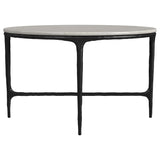 Hermas 3-piece Round Marble Coffee and End Table Set White