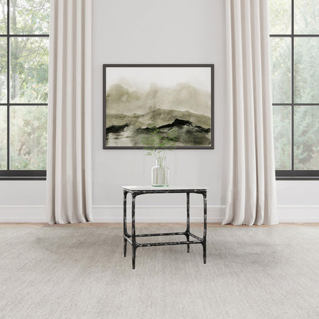 Ebby square end table close-up showing marble surface