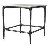 Ebby end table showcasing iron frame construction