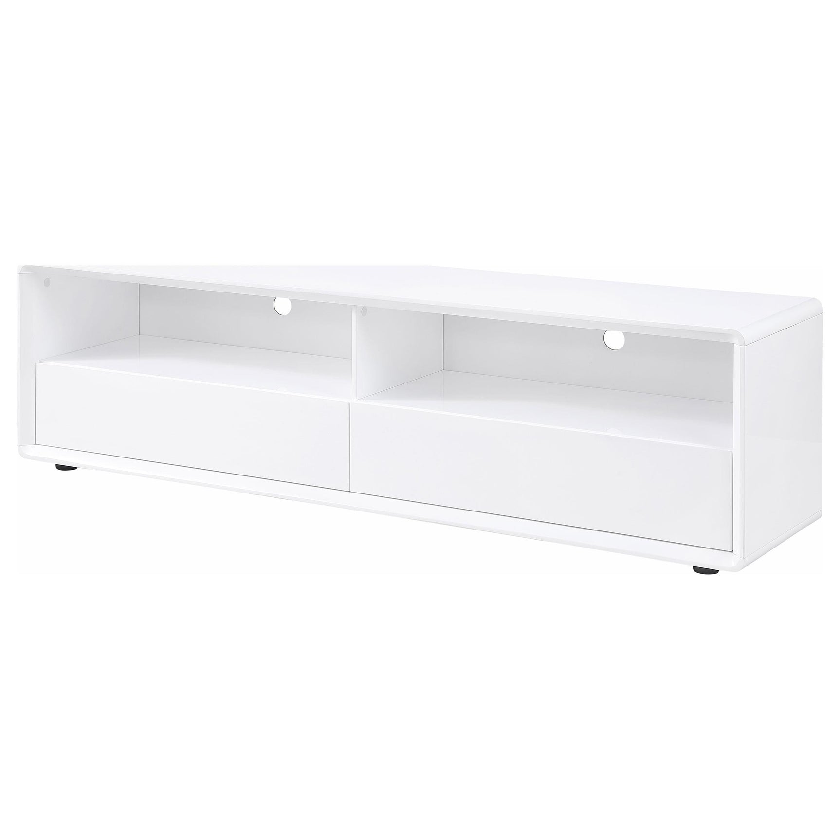 Ellice media console white glossy finish
