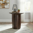 Curving pedestal base detail of Cayenne mango wood side table