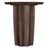 Rounded silhouette and walnut finish close-up on Cayenne end table