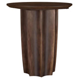 Cayenne end table with round walnut top and pedestal base