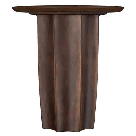 Side view of Cayenne coffee table showing mango wood grain