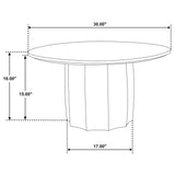 Detailed image of pedestal base on Cayenne coffee table
