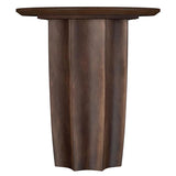 Cayenne end table round top pedestal base walnut finish