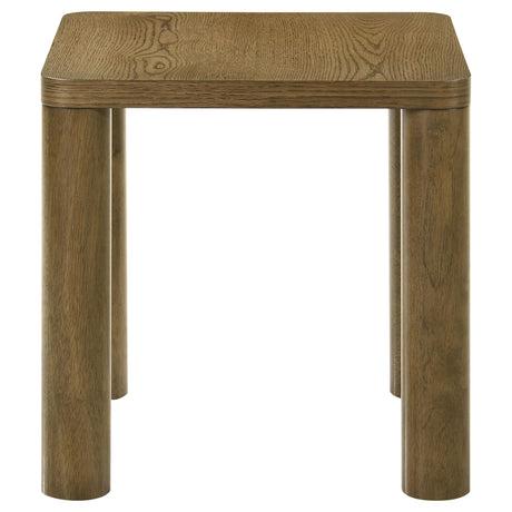 Top view of Castlewood Brown Oak Accent Side Table surface