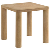 End table from Castlewood set showing rounded legs