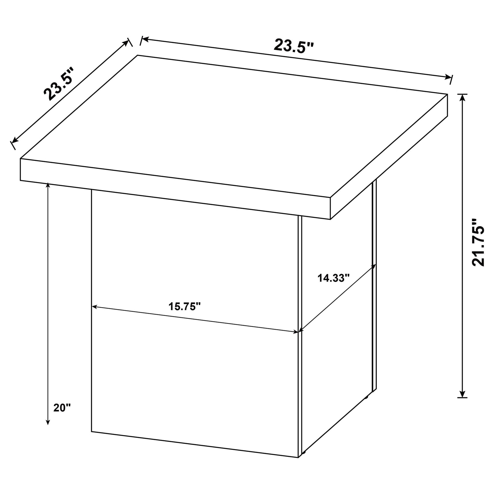 Devar End Table assembly hardware illustration
